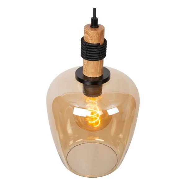 Lucide ILONA - Pendant light - Ø 22 cm - 1xE27 - Amber - detail 2